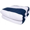 Microfiber Nautical Themed Comforter Set, Navy Blue White Striped Full