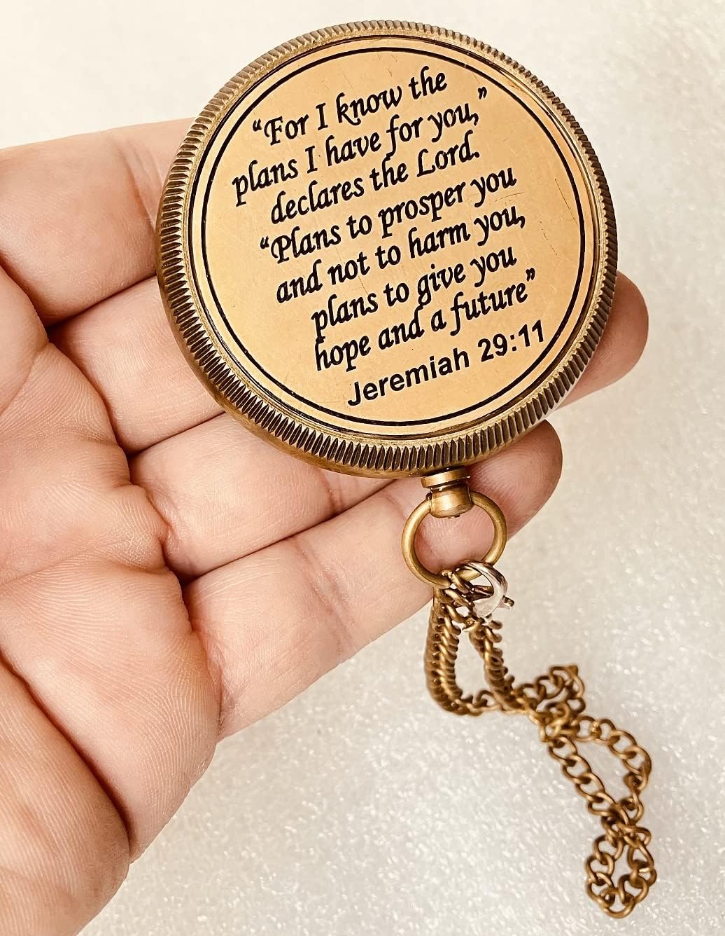 Religious Gifts for Men Engraved Compass for I Know The Plans -God, Camping Compass Christian Gifts Catholic Boys Girls Baptism Communion Inspirational Graduation Gifts