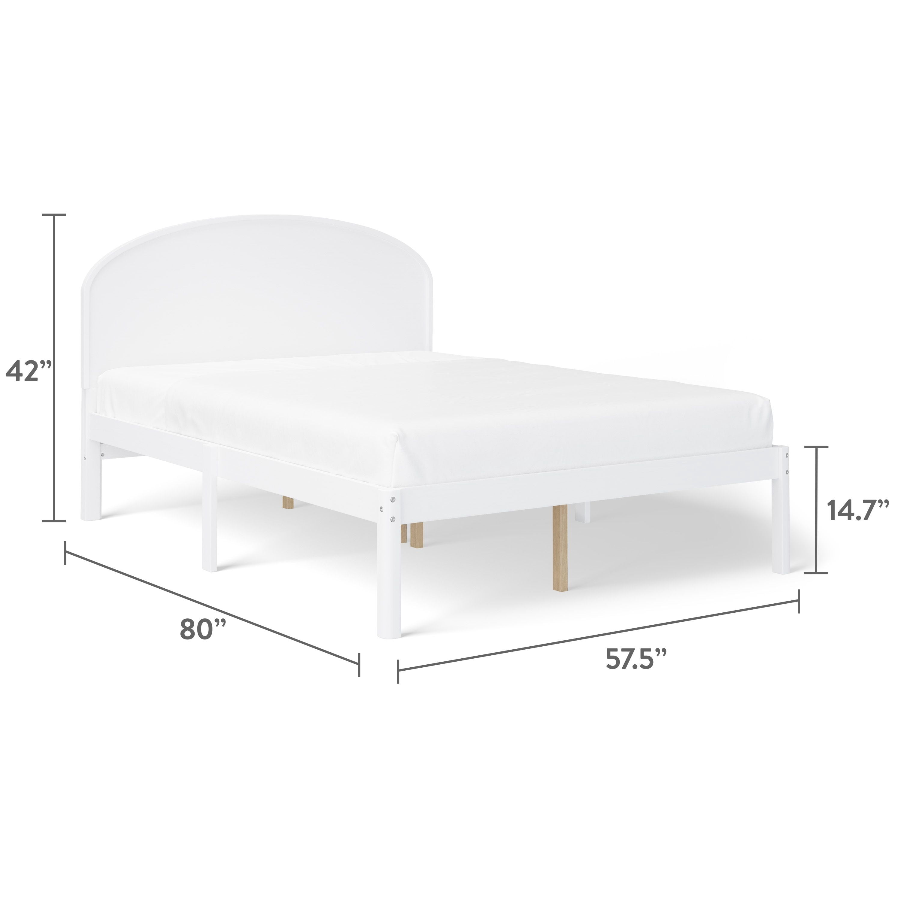 Mainstays Kids Full Size Wood Platform Bed Frame, White