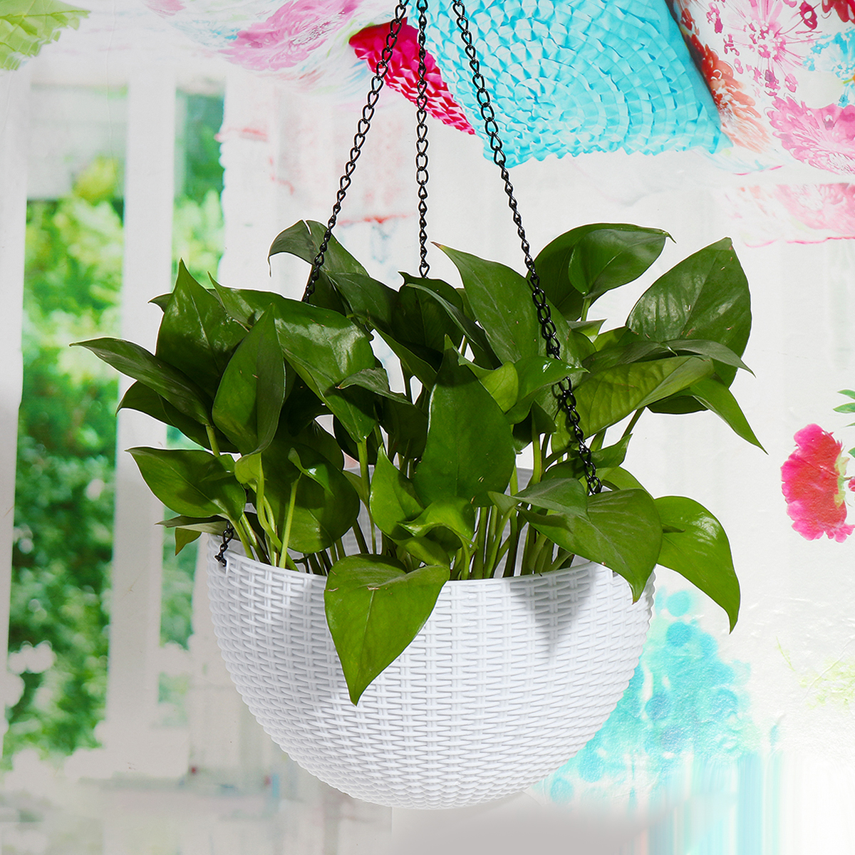 Hanging Planter Flower Pot Holder Rattan Baskets for Home & Garden - image 4 of 6
