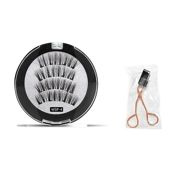False Eyelashes Kit 1 Pair Fake Eyelashes with Stainless Steel False Eyelashes Extension Applicator Tool for Applying Magnetic Eye Lashes Clip Tweezers Magnetic Eyelashes Set