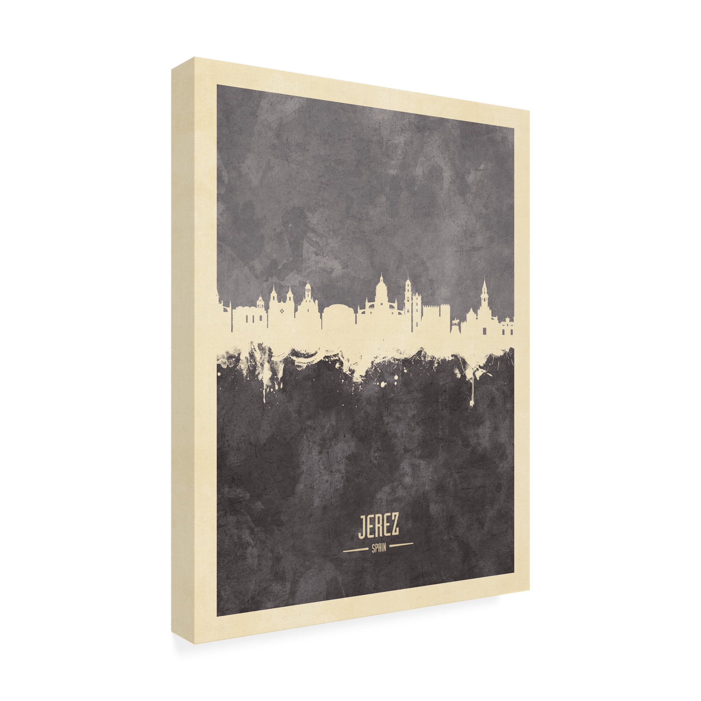 Michael Tompsett 'Jerez Spain Skyline Gray' Canvas Art