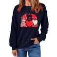 thumbnail image 4 of ibuvkizy Sweatshirt for Women Valentine's Day Round Neck Lover's Love Print Sweatshirt Long Sleeved Pullover Top/shirt Navy,XL, 4 of 4