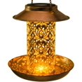 thumbnail image 1 of Alimentador solar para pájaros Paneles de metal decorativos Casa colgante para pájaros con luz para alimentar Alimentador para pájaros salvajes Regalo colgante para exteriores para amantes de los, 1 of 5