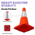 thumbnail image 2 of Pack of 20 18-inch traffic cones, heavy-duty traffic cones with reinforced bases, orange safety cones with reflective bands, suitable for parking lots, construction sites, and road safety, 2 of 15