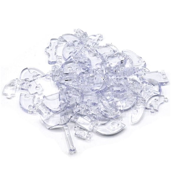 Rompecabezas de cristal 3D con forma de cabeza de esqueleto, modelo transparente, bricolaje, bloques de construcción, juguete, regalo de cumpleaños