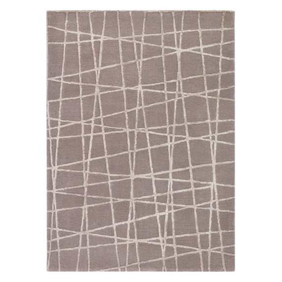 Hand-Tufted Contemporary Rug 5'x7'6 Taupe/Beige