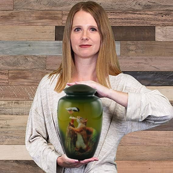 EDEN URNS Squirrel Cremation Urns for Human Ashes Adult for Funeral | Urns for Adult Ashes Burial Large Urns to Honor Your Loved Ones (Aluminum)…