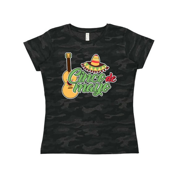 Inktastic Cinco De Mayo with Guitar and Sombrero Women's T-Shirt