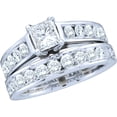 thumbnail image 1 of 14kt White Gold Womens Princess Diamond Solitaire Bridal Wedding Engagement Ring Band Set 1.00 Cttw, 1 of 1