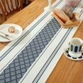 thumbnail image 4 of Vaidha Christmas Table Flag Cotton Woven Two Tone Color Splicing Tassel Holiday Decoration Long Tablecloth Home, 4 of 6