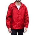 thumbnail image 2 of DeHolifer Coat for Men Solid Color Zipper Drawstring Pocket Long Sleeve Hooded Outwear Jackets with Pocket Red M, 2 of 6