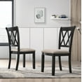 thumbnail image 2 of Roundhill Furniture Windvale Fabric Upholstered Dining Chair in Black, Set of 2, 2 of 12