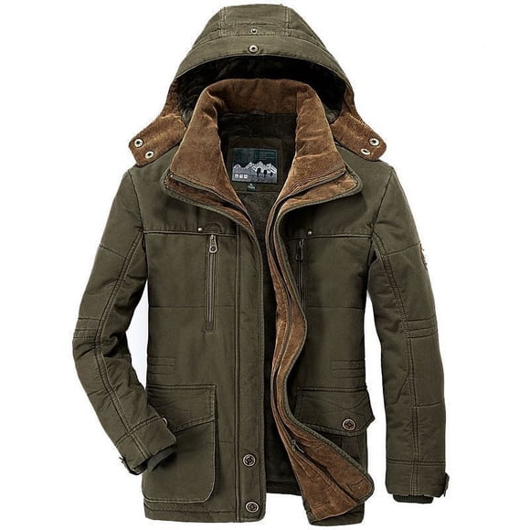 Male Casual High Quality Long Winter Coats Men‘s Jacket Warm Hooded Thick Jacket Coat Cargo Overcoat Thermal Winter Parka Men FWZ