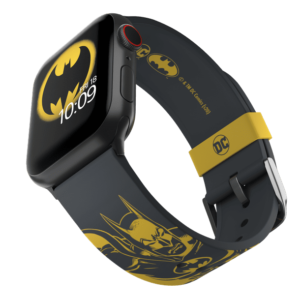 DC Comics - Batman Bold Retro Edition - Officially Licensed Silicone Smartwatch Band Compatible with Apple Watch (38/40mm 42/44mm) and Android Smartwatch with a 22mm pin -
