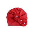 thumbnail image 2 of Newborn Baby Infant Turban Hat Head Wrap Beanie Hat Cotton Floral Print Elastic, 2 of 3