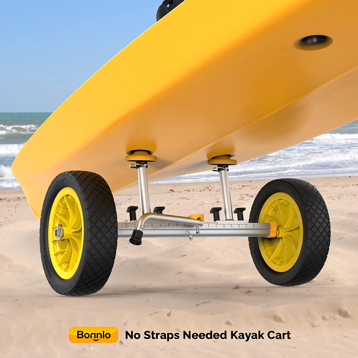 Kayak Cart Dolly Kayak Wheels Detachable Canoe Cart with Solid Tires and Kickstand Kayak Trolley