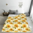 thumbnail image 5 of Cauagu Light Yellow Plaid Sunflower Pattern Flannel Bed Blankets,Fleece Blanket Comfortable Air Conditioning Blanket for Sofa Bed Travel Couch & Living Room -40"x30", 5 of 8