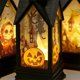 thumbnail image 4 of Decoración de linterna de Halloween: calabaza, decoración de velas LED de Halloween, vela parpadeante sin llama de Halloween, pequeñas luces portátiles de Halloween, decoración de jardín de Halloween, 4 of 5