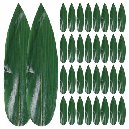 

100pcs Sushi Bamboo Leaf Sushi Dish Decor Bamboo Leaves Sashimi Decor Mats
