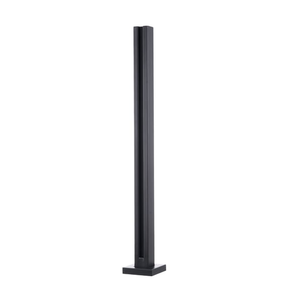 SKYSHALO Glass Support, 35.83" Tall Bracket for 0.39"-0.47" Thick Tempered Glass, Made of 304 Stainless Steel, Suitable for Balcony, Garden, Deck, and Stair Railings, in Black