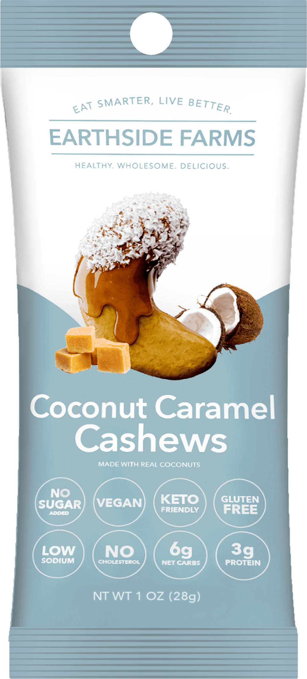 Earthside Farms Keto-Friendly Snack Packs, Cashews, Walnuts, Pecans, Peanuts & Almonds Variety, 18 Pack, 1 oz Each