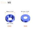 thumbnail image 2 of 30packs Countersunk Washer M3 Anodized Aluminum Alloy Finishing Washers, Blue, 2 of 4
