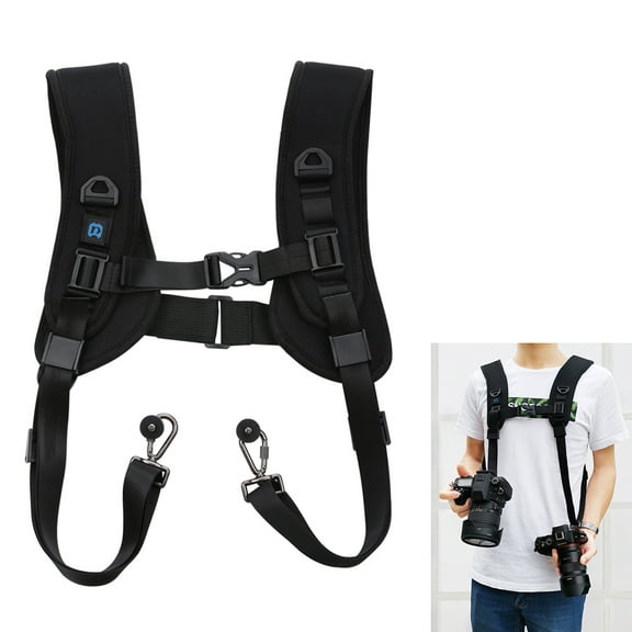 PULUZ Quick Release Double Shoulder Harness Soft Pad Decompression Foam Strap Belt for DSLR
