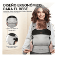 thumbnail image 3 of "Mochila Cangurera Para Bebé Ergonómica, 4 Formas De Porteo Lab.G, Gris Claro ", 3 of 5