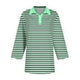 thumbnail image 5 of Black Womens Blouses Womens Shirts Three Quarter Length Summer Striped Print Tops Collared Button Down T Shirts Breathable Trendy Tunic Tops Ladies Tops and Blouses, 5 of 5