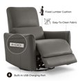 thumbnail image 4 of CHITA Power Recliner Swivel Glider Rocker Nursery Chair with USB for Living Room, Faux Leather in Charcoal Gray, 4 of 16
