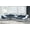 Blue & White, variant on Mofit Home, Comet Modern Leather Sectional with LED Light and Storage Spaces, Bule White, Italian Leather, Modern Design, Adjustable Headrests