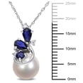 thumbnail image 2 of Everly Women's Cultured Pearl and Sapphire 10k White Gold Necklace, 2 of 6