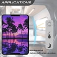thumbnail image 5 of FUIALDOLG RV Door Window Shade Cover, Purple Hawaii Palm Tree Pattern Sun Blackout Fabric for UV Rays Protection for Camper Privacy Entrance (17.3x26 inch), 5 of 7