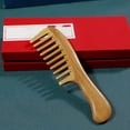 thumbnail image 2 of QJUHUNG 1pcs Exquisite Natural Sandalwood Wide-Tooth Hair Comb - Anti-Static  Handcrafted for All Hair Types  Gentle Detangling  Wide Spaced Teeth  Ergonomic Sandalwood Handle for Comfort, 2 of 6