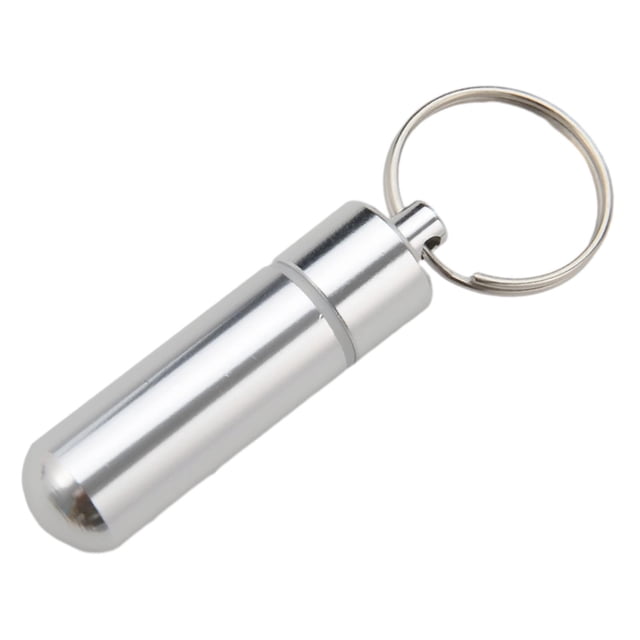 Llavero portátil con pastillero, aleación de aluminio, resistente al agua, multiusos con llavero, caja organizadora para palillos de dientes para