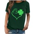 thumbnail image 1 of Patrick's Day Mujer Casual Manga Corta Impreso Cuello Redondo Blusa Camiseta Señoras Tops Pompotops  hkajfhjk460599, 1 of 6