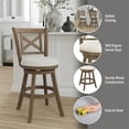 thumbnail image 3 of Hillsdale Furniture Hamlin Wood Counter Height Swivel Stool Brush Gray, 3 of 15