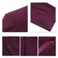 thumbnail image 7 of Cloudstyle Men's 3-Piece 2 Buttons Slim Fit Solid Color Jacket Smart Wedding Formal Suit, 7 of 7