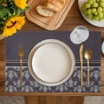 thumbnail image 4 of Boho Purple Flower Placemats Set of 8, Abstract Bohemia Pesley Floral Placemats for Dining Table, Place Mats for Kitchen Tabletop, Waterproof Wipeable Dining Table Mats Set, 4 of 9