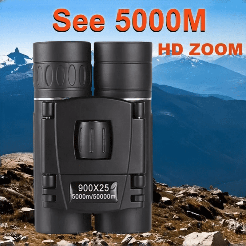 900x25 Zoom Telescope Professional BAK4 HD Powerful Binoculars Long Range Portable Outdoor Folding FMC Binocular Camping Travel