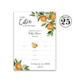 thumbnail image 3 of A Little Cutie is on the Way Invitation — Pack of 25 — Gender Neutral Orange Baby Shower Invitations, Citrus Baby Shower Theme, 5”x7” Invites for Couples Coed Shower, Blank fill-in Invites I350-INV1, 3 of 4