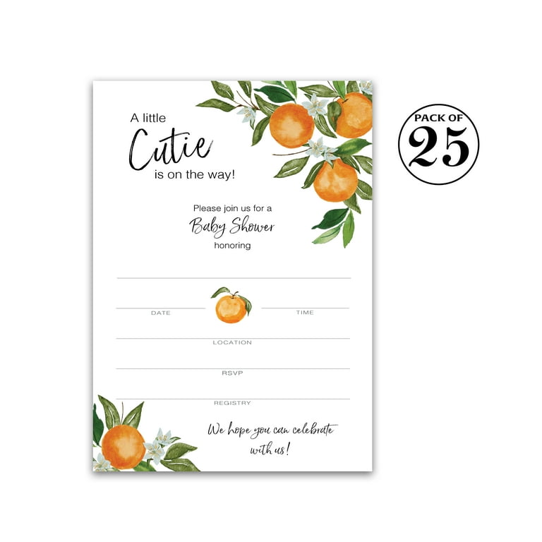 Citrus shops baby shower invitations