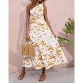 thumbnail image 3 of FreshPretty Summer One Shoulder Dresses for Women Casual Sleeveless High Waist Floral Flowy Smocked Boho Beach Maxi Dress, 3 of 4