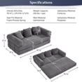 thumbnail image 2 of Wiilayok 78.5" Convertible Sofa Bed,Modular Corduroy Futon Sofa Couch with Pillow, 3 Seater Sofa for Living Room, Bedroom,Gray, 2 of 10
