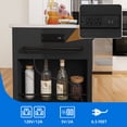 thumbnail image 4 of Dextrus Kitchen Island Cart with Storage & Drop Leaf, Kitchen Island Table with Power Outlets, Black, 4 of 8