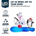 thumbnail image 3 of Pesca inflable de osos polares con pingüinos de 6 pies con LED navideños, 3 of 9