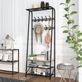thumbnail image 1 of CazToi 4-in-1 Multifunctional Coat Rack Shoe Bench with Storage Hall Tree Entryway Organizer 10 Hooks, 1 of 7