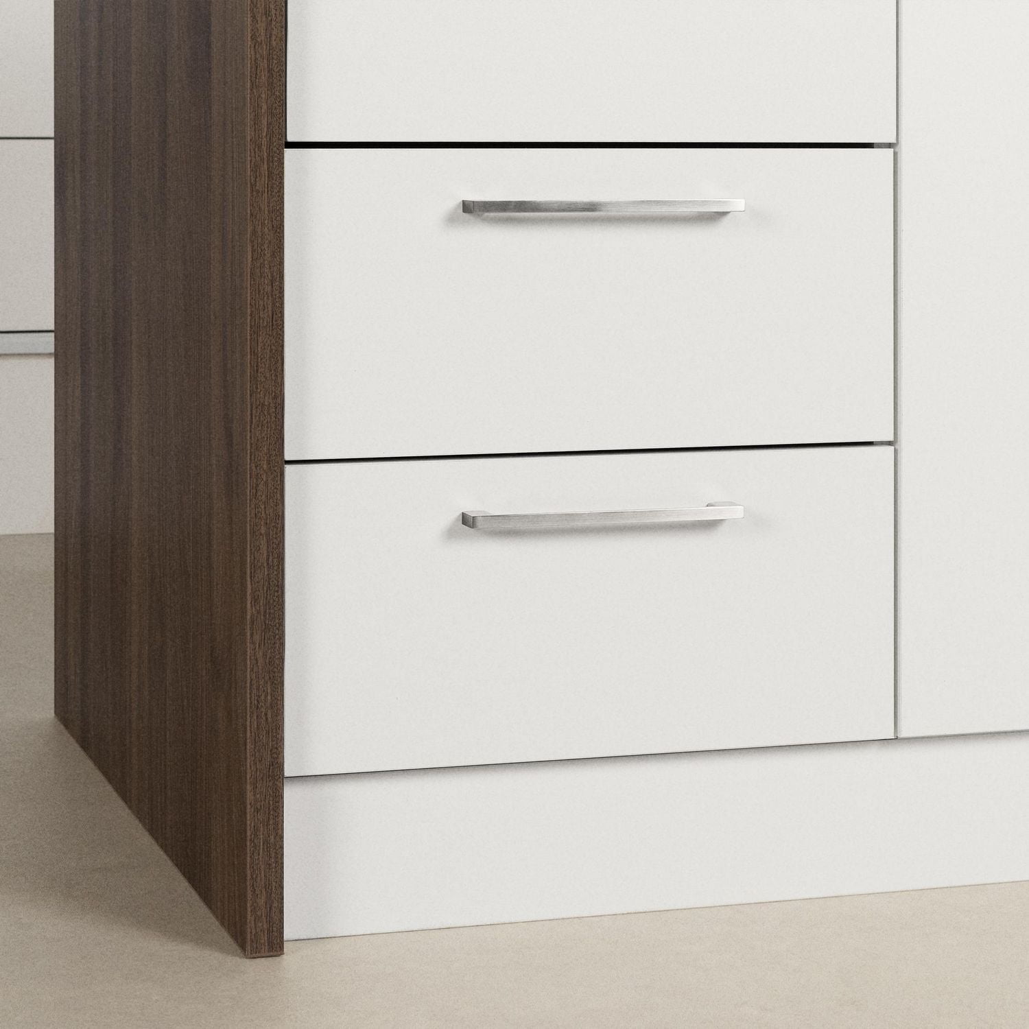 South Shore Myro Kitchen Island Natural Walnut and White