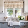 thumbnail image 2 of Thanksgiving Pumpkin Farmhouse Short Window Curtain Valances, Beige Retro Simple Lines Country Rod Pocket Kitchen Valances for Living Room Bedroom Bathroom Cafe 60" x 18", 2 of 8